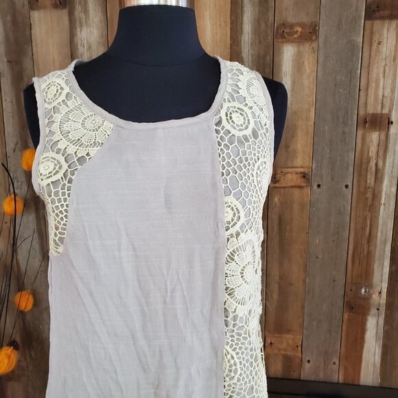 NWT Coco + Carmen Lace Handkerchief Hem Lagenlook Artsy Lightweight dress S/M - Picture 2 of 5